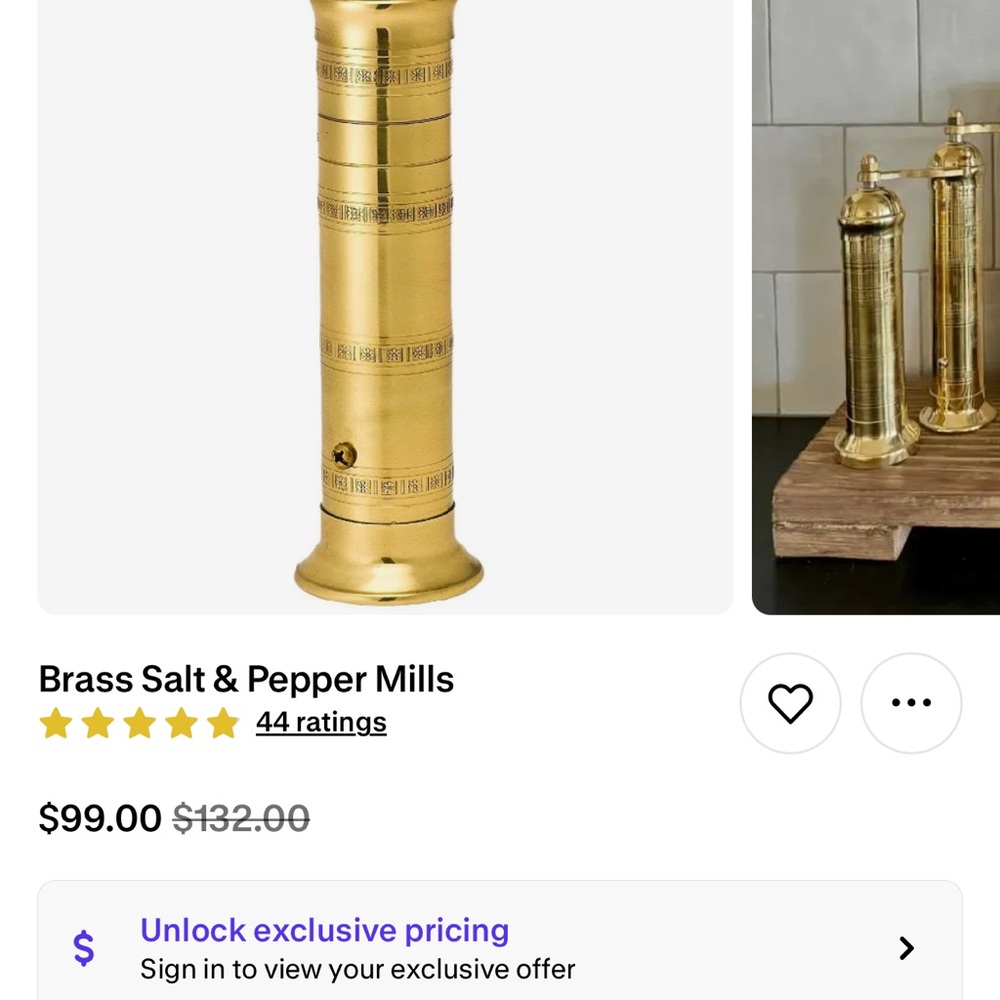 Elegant Brass Salt & Pepper Mill